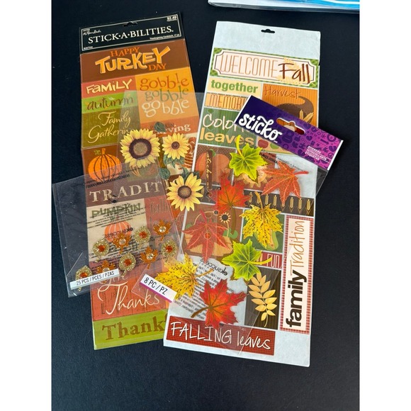 Scrap Booking Material Stickers Holiday Spring Snowman Fall Crafting Hobby Lot - Picture 3 of 12